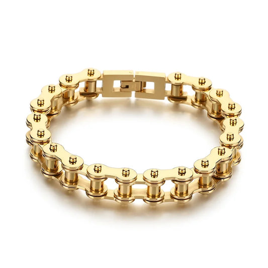 KALEN Shiny Bicycle Chain Stainless Steel Charm Necklace Mens Bracelets