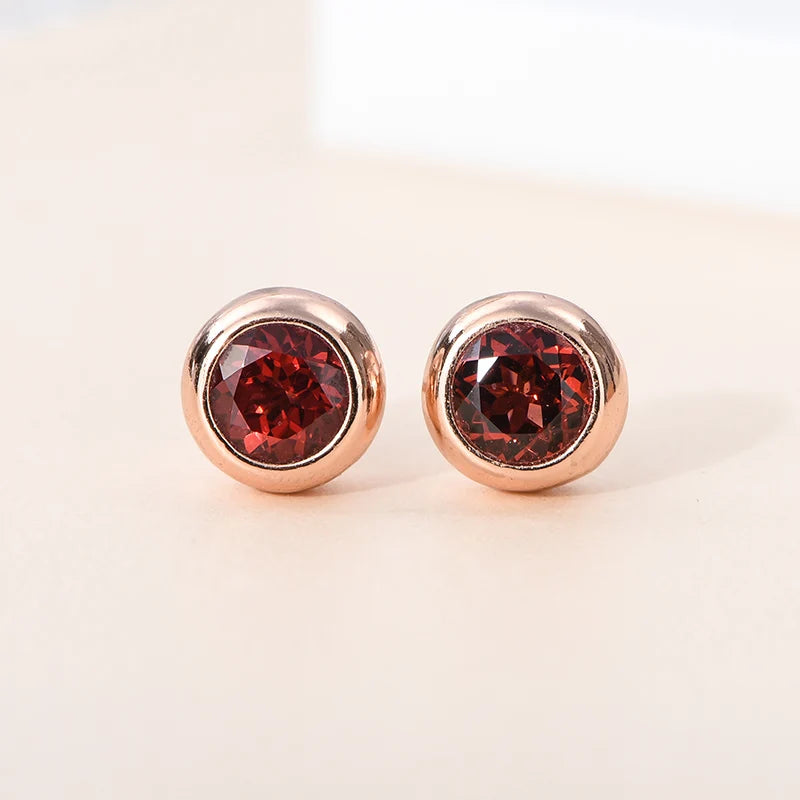 Gioiellieri Rose Gold Plated 925 Silver Natural Blue Sapphire Stud Earrings Women's Jewelry for Party Wedding & Everyday Wear