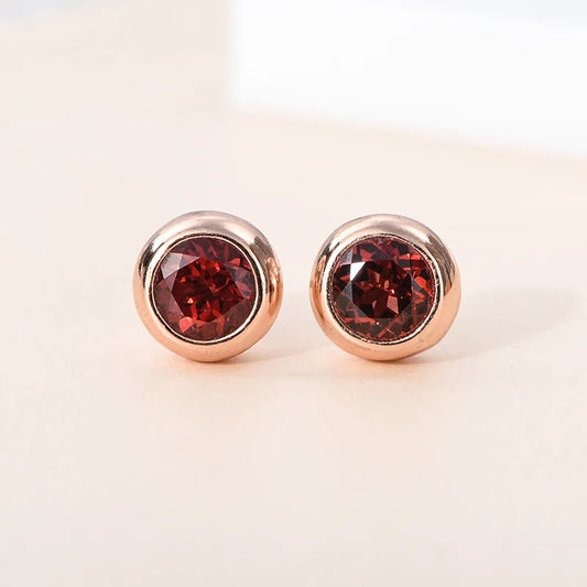 Gioiellieri Rose Gold Plated 925 Silver Natural Blue Sapphire Stud Earrings Women's Jewelry for Party Wedding & Everyday Wear