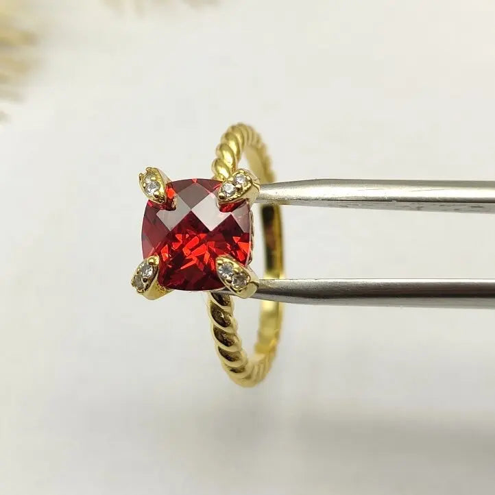 FASHIONISTA DY High-Quality Silver-Plated Diamond-Set Rings, Gold-Plated Colored Gemstone-Set Rings, Jewelry