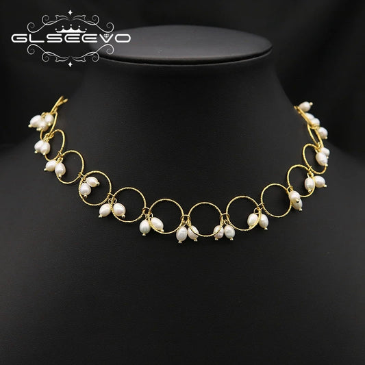 Fashion Elegant Circle Necklace Women's Jewelry Natural Pearl Necklace for Women