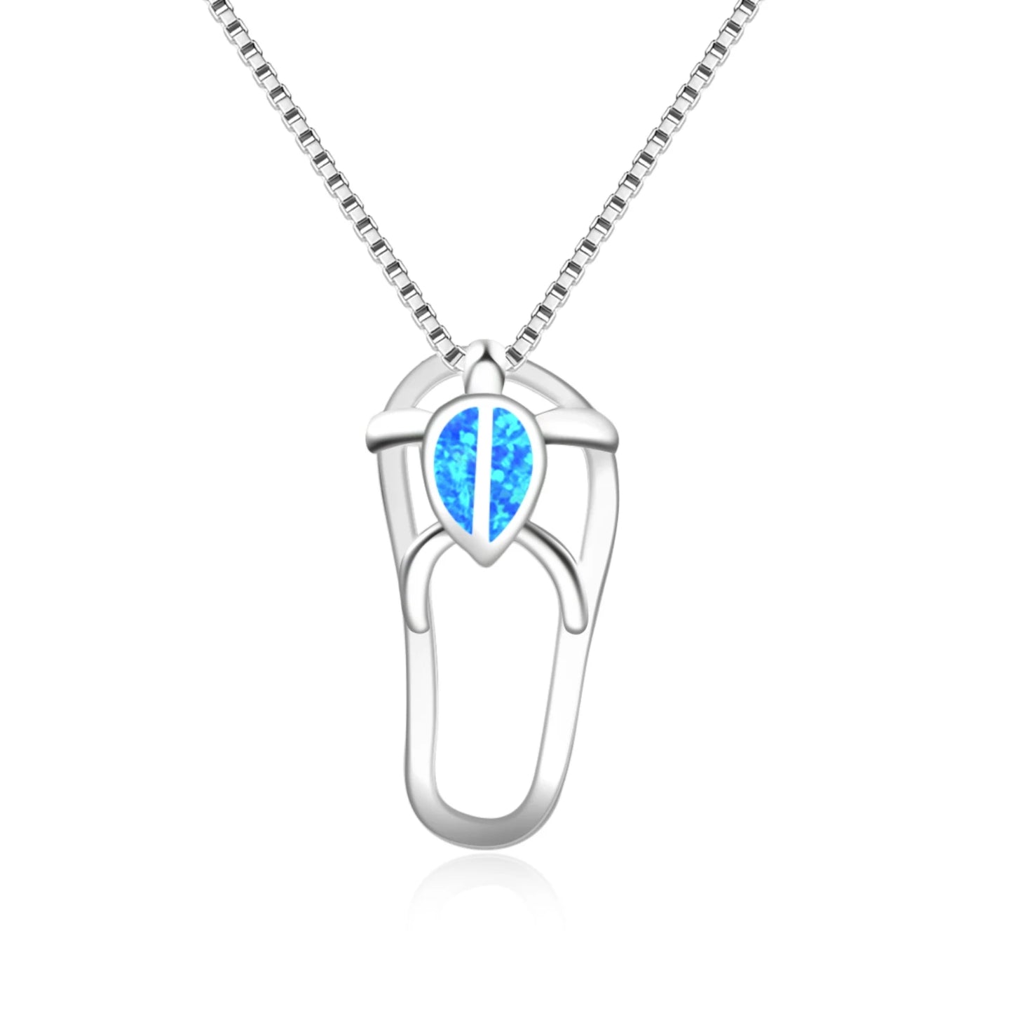 Animal Geometric Minimalist Silver Plated Opal Copper Box Chain Christian Necklace Aobao Gift