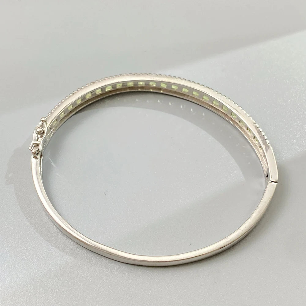 Gioiellieri Natural Peridot Bracelet with S925 Sterling Silver for Women Elegant Green Gemstone Jewelry August Birthstone Healing Fine Gift