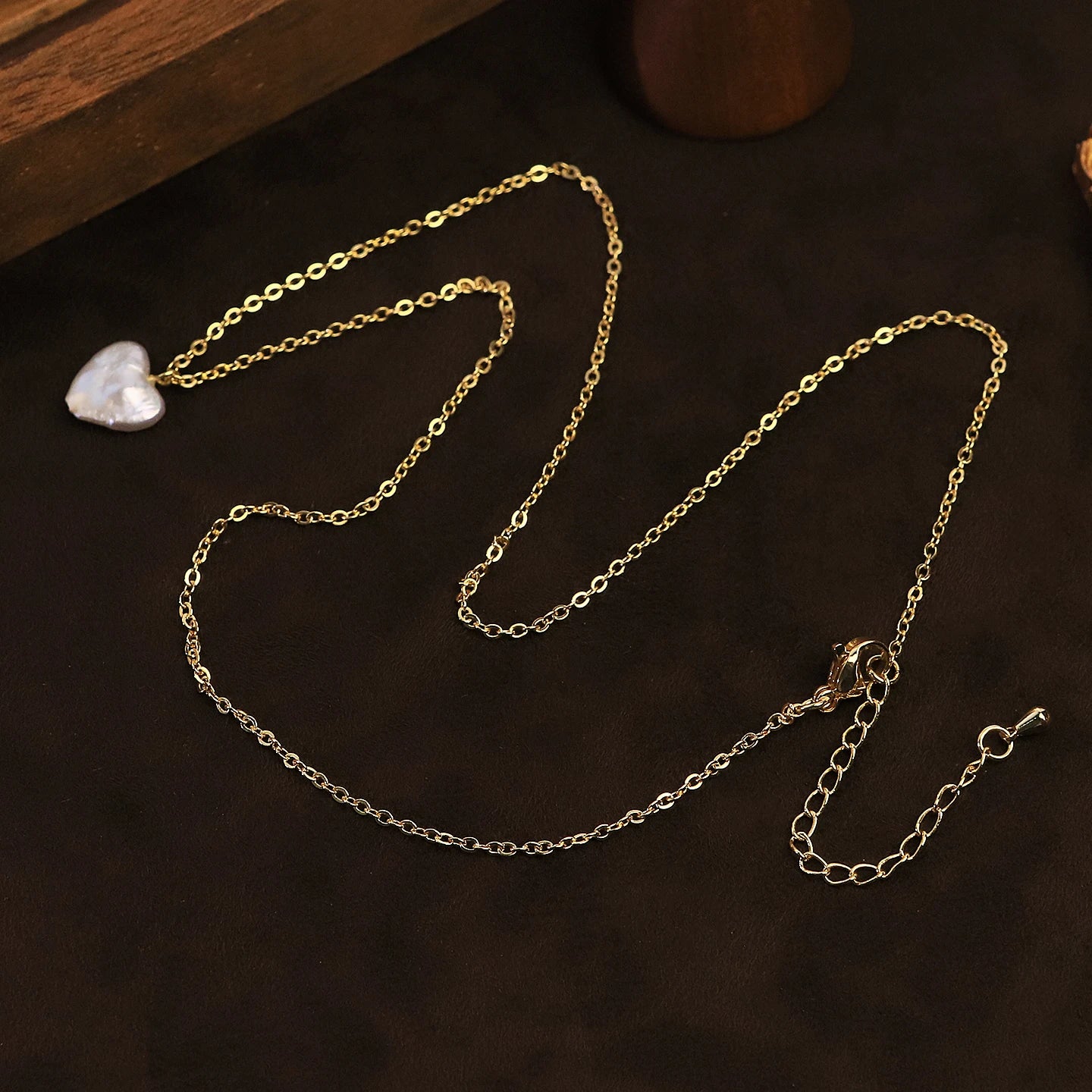 Natural Freshwater Baroque Heart Shaped Necklace for Women Daily Wedding Valentine 's Day Gift Pearl Necklace Minimalist Jewelry