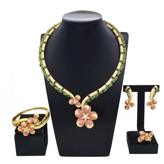 BrasZhuerrui Beautiful GoldPurple Grs Jewelry Set Cheap Een Necklace Jewelry Sets Latest Women's Christmas Gifts HZ23073186