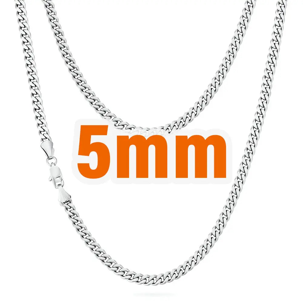Wholesale Men Women Miami Cuban Real Gold Filled Necklace Rope Figaro Snake Fashion Jewelry Stainless Steel Cuban Link Chain