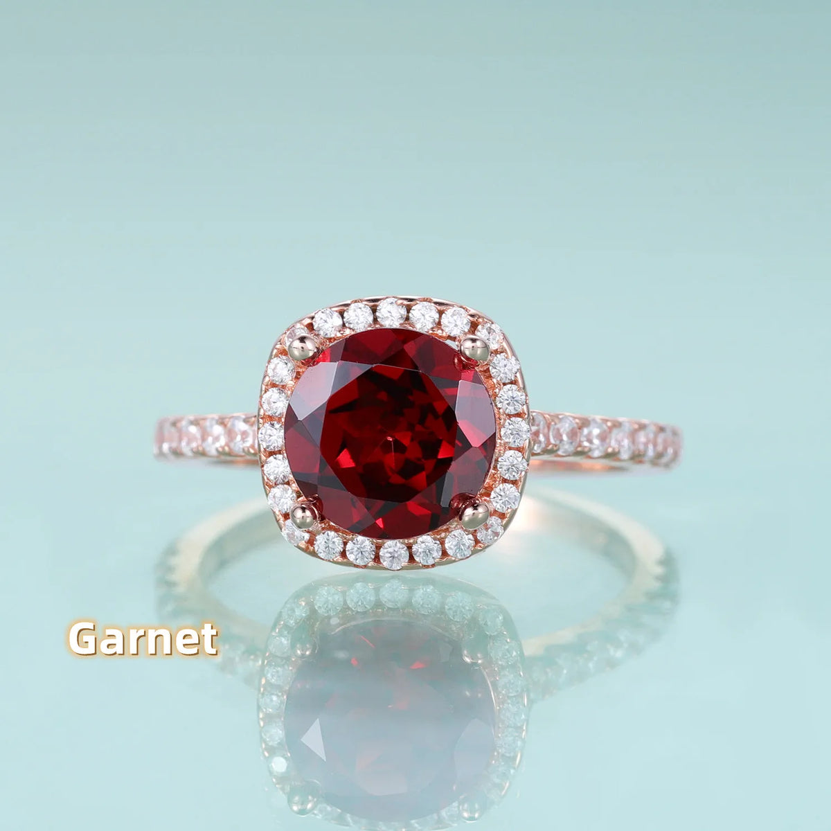 ArtistA KH078 OEM ODM Factory Natural Gemstone Simulated Alexandrite Rose Gold Plated 925 Silver Halo Engagement Ring