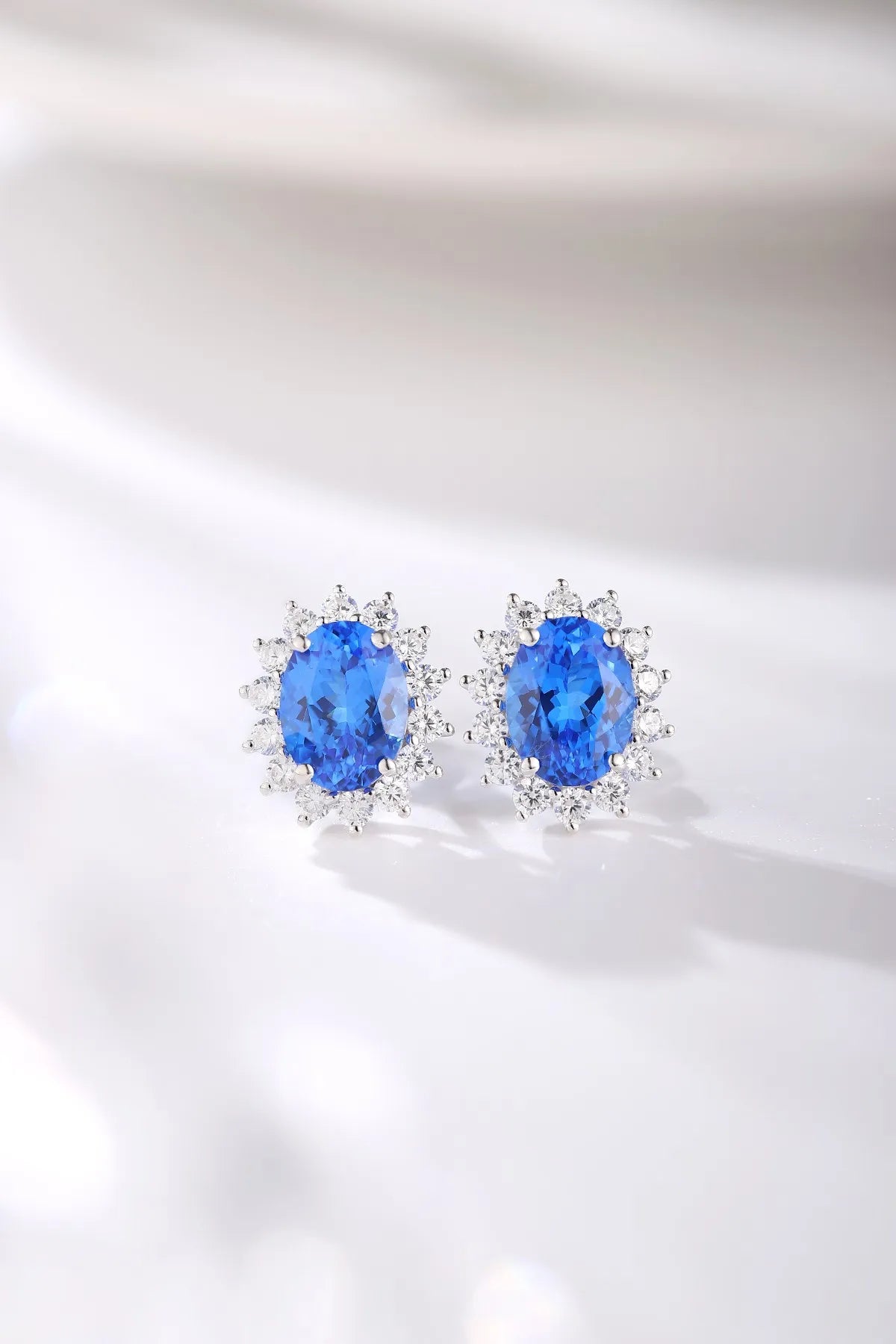 Gemfiori Anster S925 Silver Lab-Grown Cobalt Spinel Trendy Drop Earrings for Woman Wedding Party