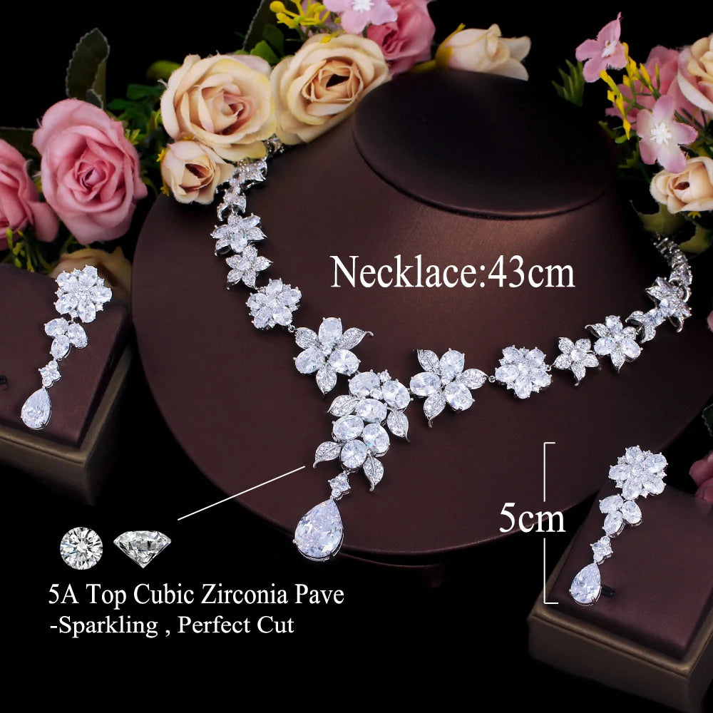 Factory Direct Supply High Quality Cubic Zirconia Bridal Jewelry Set for Wedding Women Jewelry