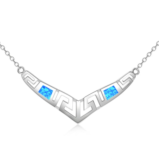 Classic Trendy Christian Gold Plated Natural Bezel Set Opal Triangle Link Chain Necklace for Unisex Anniversary