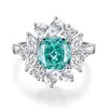 High Quality Fine Jewelry 925 Sterling Silver Green Zircon Ring for Women Gifts Emerald Luxury Women's Green Stone Ring Jewelry