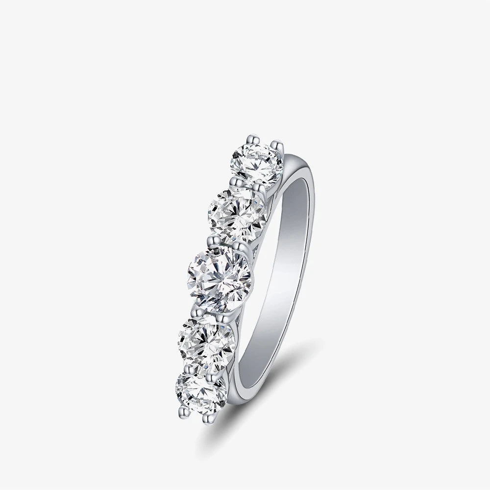 MuShan Jewelry Factory Women's S925 Sterling Silver Platinum Plated 0.5ct 5mm Eight Center Arrow Design 5a High Luxury Party