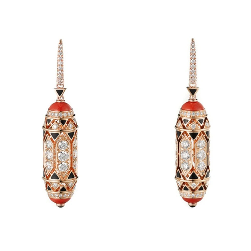 MUSHAN Jewelry Factory S925 Sterling Silver Earrings With Electroplated Gold and Enamel Craftsmanship Are Best Selling
