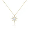 ArtistA Abiding High-end Moonstone Necklaces Yellow Rose Gold Plated 925 Silver Genuine Milky Blue Moonstone Pendant Charm Necklace