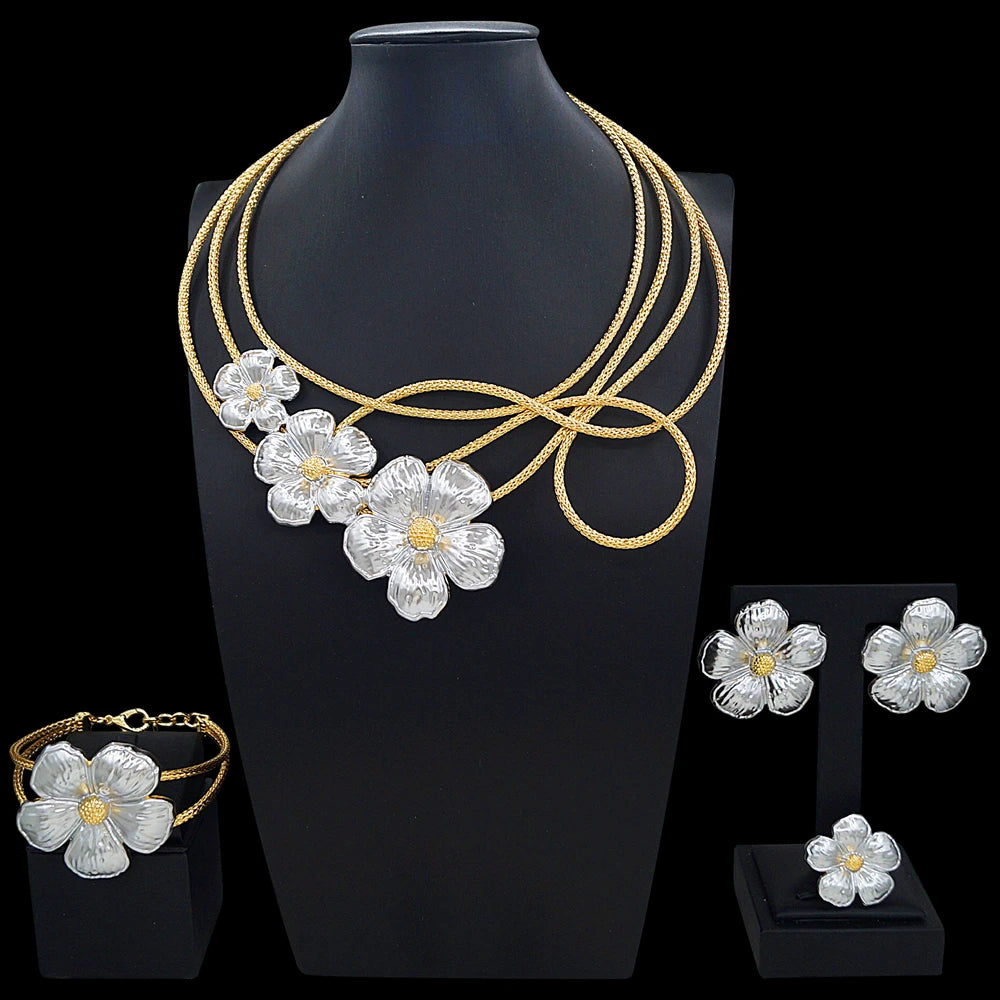 Zhuerrui Italiano Gold Designs Women Jewellery Set Party Fine Costume Jewelry Set Luxury Big Necklace Jewellery Sets X0010930