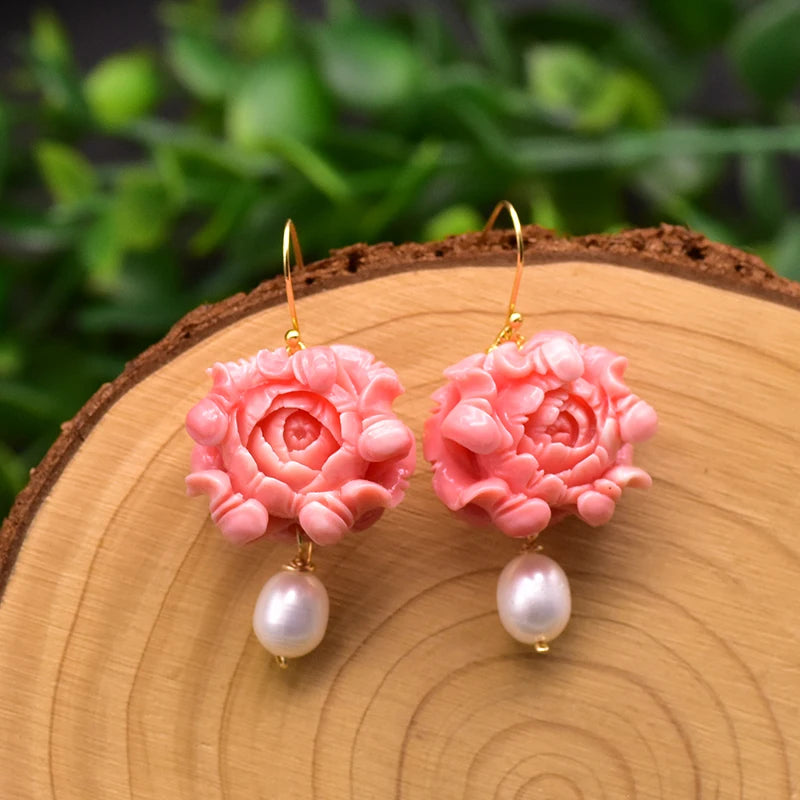 New Jewelry Yiwu Wholesale Natural Baroque Pearl Stud for Women Flower Earrings Korean Wholesale Bulk 18K Gold Plated Jewelry