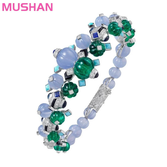 MUSHAN Jewelry Factory 925 Sterling Silver Bracelet Luxury Brand Designer High Carbon Diamond Tutti Frutti Bracelets Jewelry