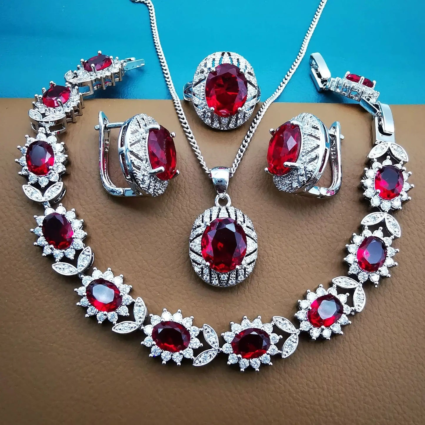 South Indian Wedding Fashion Tanzanian Crystal Zircon Jewelry Bridal Necklace Sets Nalloy Multistrand Necklace for Women Indian