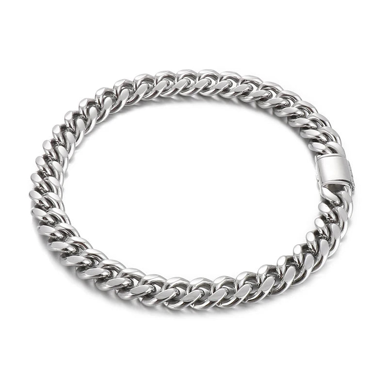 REBEL Minimalist Stainless Steel Necklace & Bracelet Jewellery Set | 60cm & 23cm
