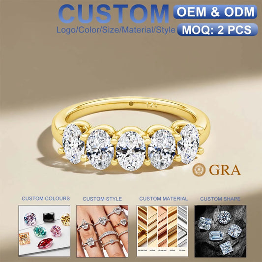 Gioiellieri -GRA Certified Jewelry Supplier for Men/Women,Oval Moissanite Engagement Rings Gold Eternity Bands Perfect Wedding Gifts OEM&ODM