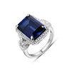 Fine Jewelry Synthetic Blue Sapphire Necklace Sets 2026 Trend America Gift Chain Party Figure Necklaces Pendant for Wedding