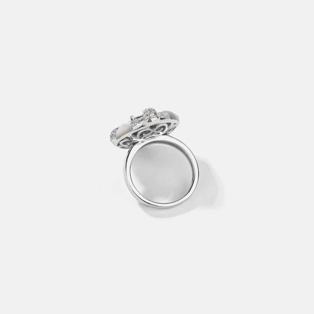 MuShan Jewelry Factory S925 Sterling Silver Ring Electroplated White Gold HighCarbon Diamond Ring Unique and HighEnd Female Ring