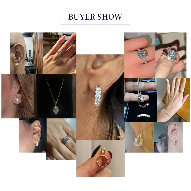 Cute Minimalist Wholesale Jewelry Sets 3mm D VVS1 Moissanite 925 Silver 14K Gold Plated Certified U Shaped Huggies Hoop Earrings