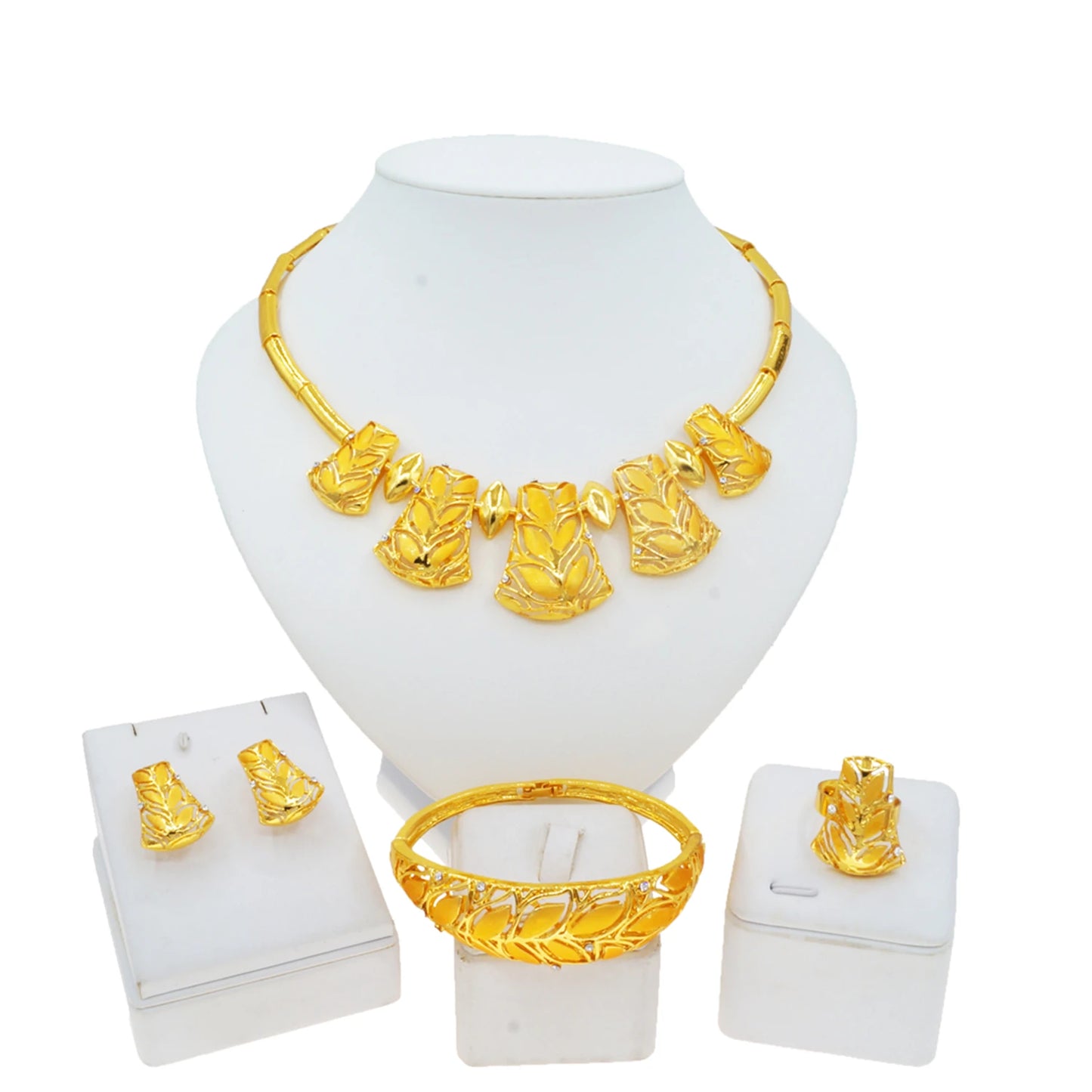 Zhuerrui Beautiful African Gold Jewelry Sets Factory Woman Necklace Jewelry Set Available Bridal Wedding Accessories HA2339014