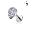 ASTM F136 G23 Titanium Waterdrop Shape Nose Stud Inlay Zircon16G Ear Tragus Body Piercing Jewelry