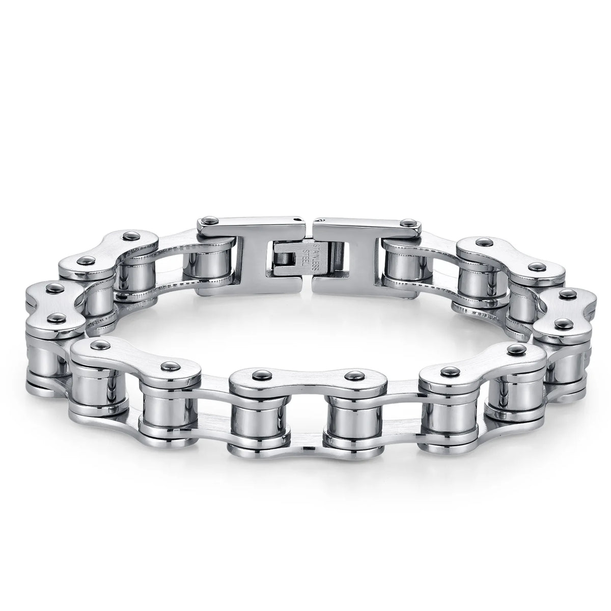REBEL Stainless Steel Waterproof Anti Non Tarnish Personalized Hip Hop Fine Fashion Jewelry Punk Men's Biker Chain Bracelet