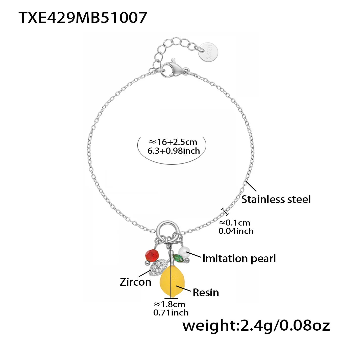 Lemon Fruit Zircon Jewellery Collection | Necklace, Earrings, Bracelet & Ring | Gold & Silver