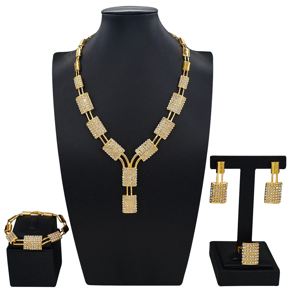 Zhuerrui Nigerian 18k Gold Plated Jewelry Set Brazil Gold Designer Wedding Jewellery Set Fashion Necklaces Jewelry SetsHB01215