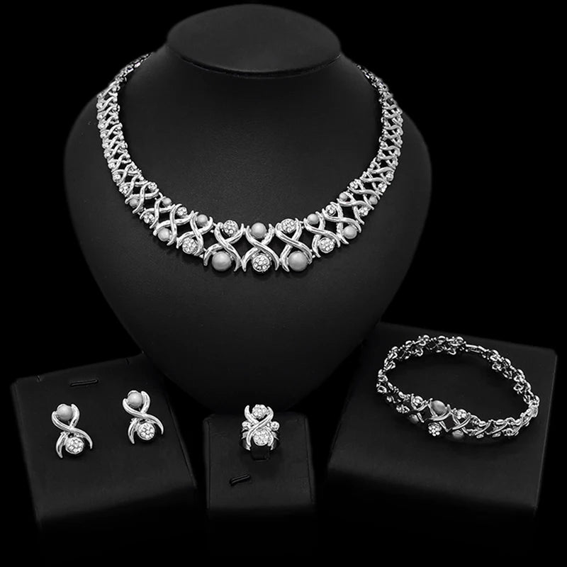 Zhuerrui Wedding Jewelry Custom Italian Jewelry Four-Piece Set Dubai 18K Gold Plated New Luxury Gemstone Ladies MatchHA20090714