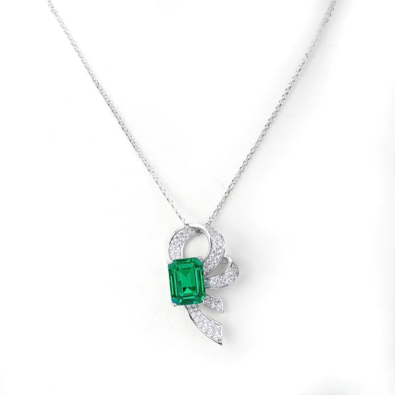 S&S Lab Grown Colombian Emerald 925 Silver Jewellery Set | Ring, Necklace & Earrings | S&S Collection