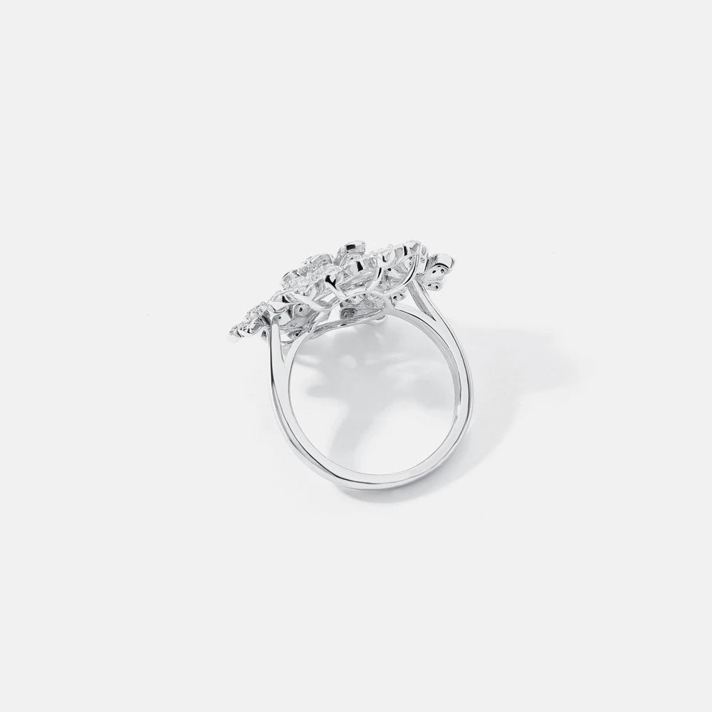 MuShan Jewelry Factory S925 Sterling Silver Ring High End Women Electroplated Gold High Carbon Diamond Jewelry
