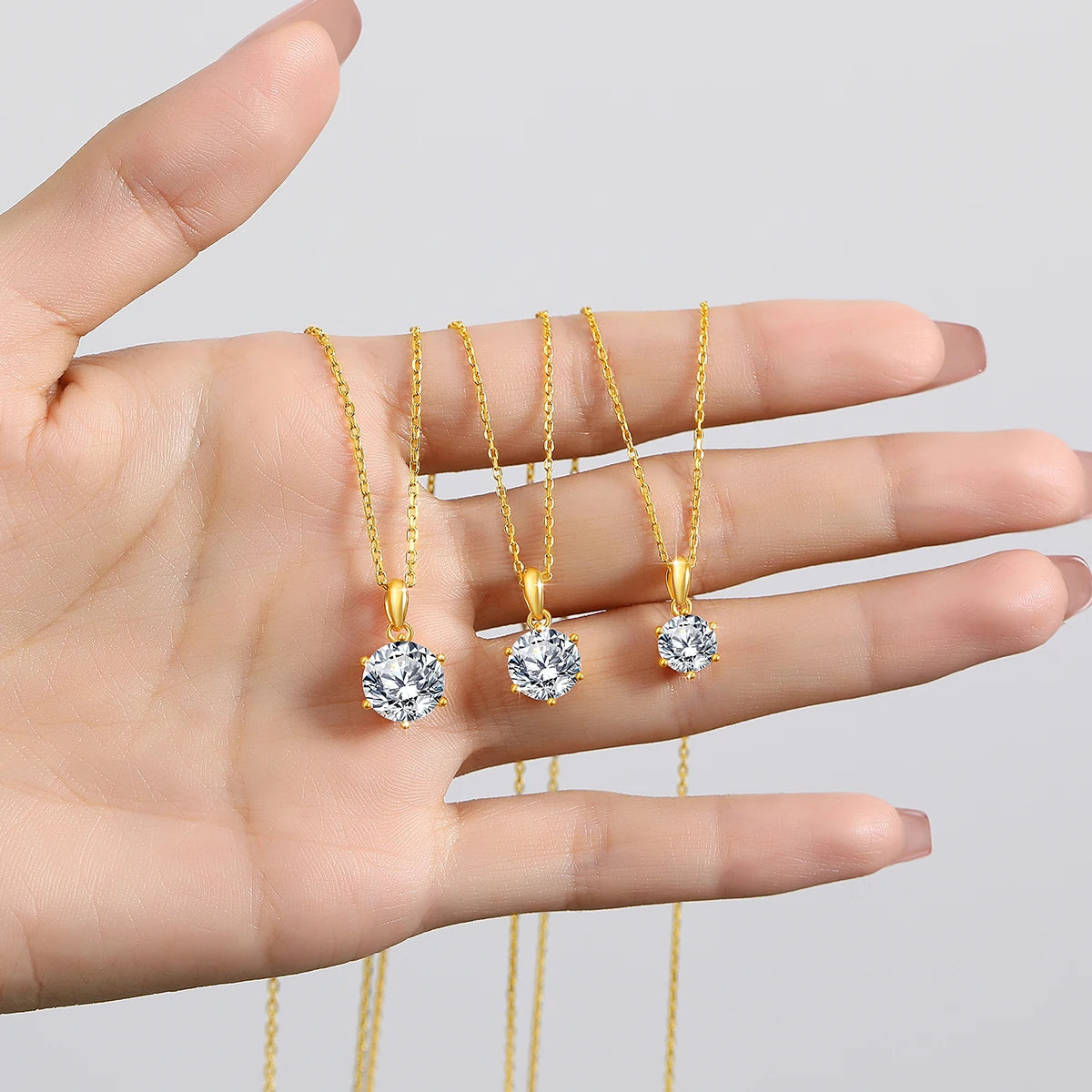 Gioiellieri Classic Fine Jewellery Woman Engagement Gifts Pendant 1ct 2ct 3ct Moissanite Diamond Hollow 14k Gold Necklace Pendant