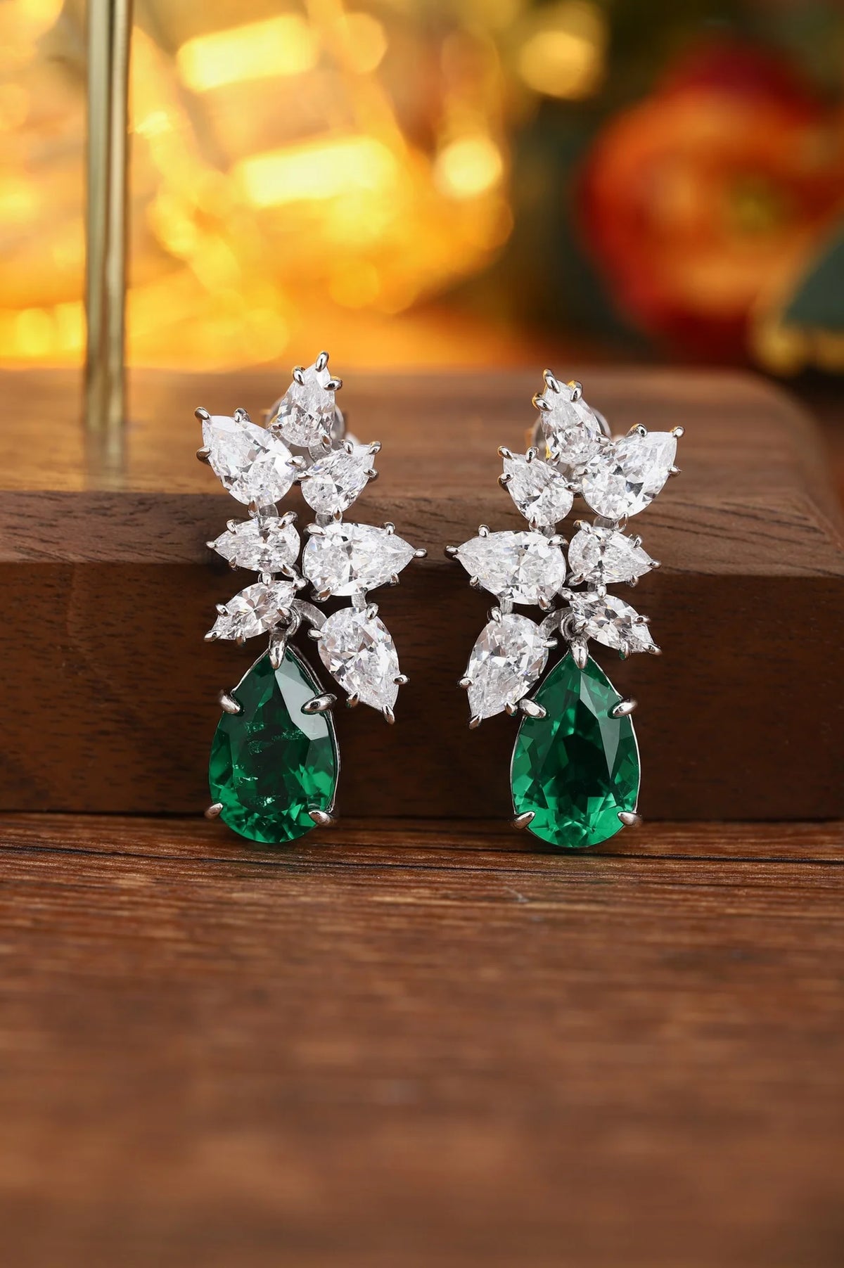 Gemfiori Customized 925 Silver Pendant Earrings with Cultivated Gemstone Luxury High-End Engagement and Wedding Jewelry for Gift
