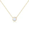 ArtistA Abiding High-end Moonstone Necklaces Yellow Rose Gold Plated 925 Silver Genuine Milky Blue Moonstone Pendant Charm Necklace