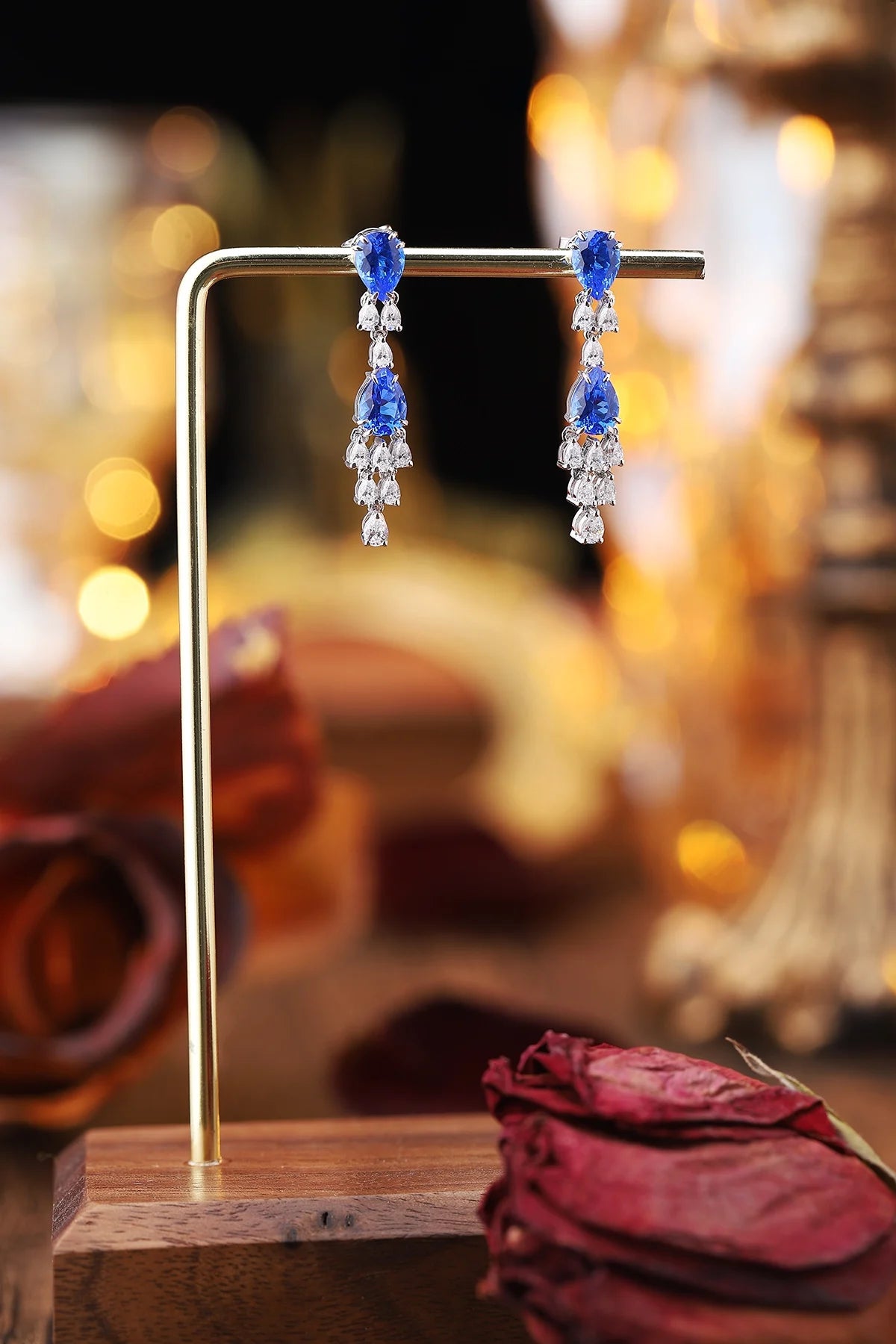 Gemfiori Anster High Quality S925 Lab Grown Cobalt Spinel Earring Stud Dainty Gemstone Stud Earrings for Women Daily Wear Gift