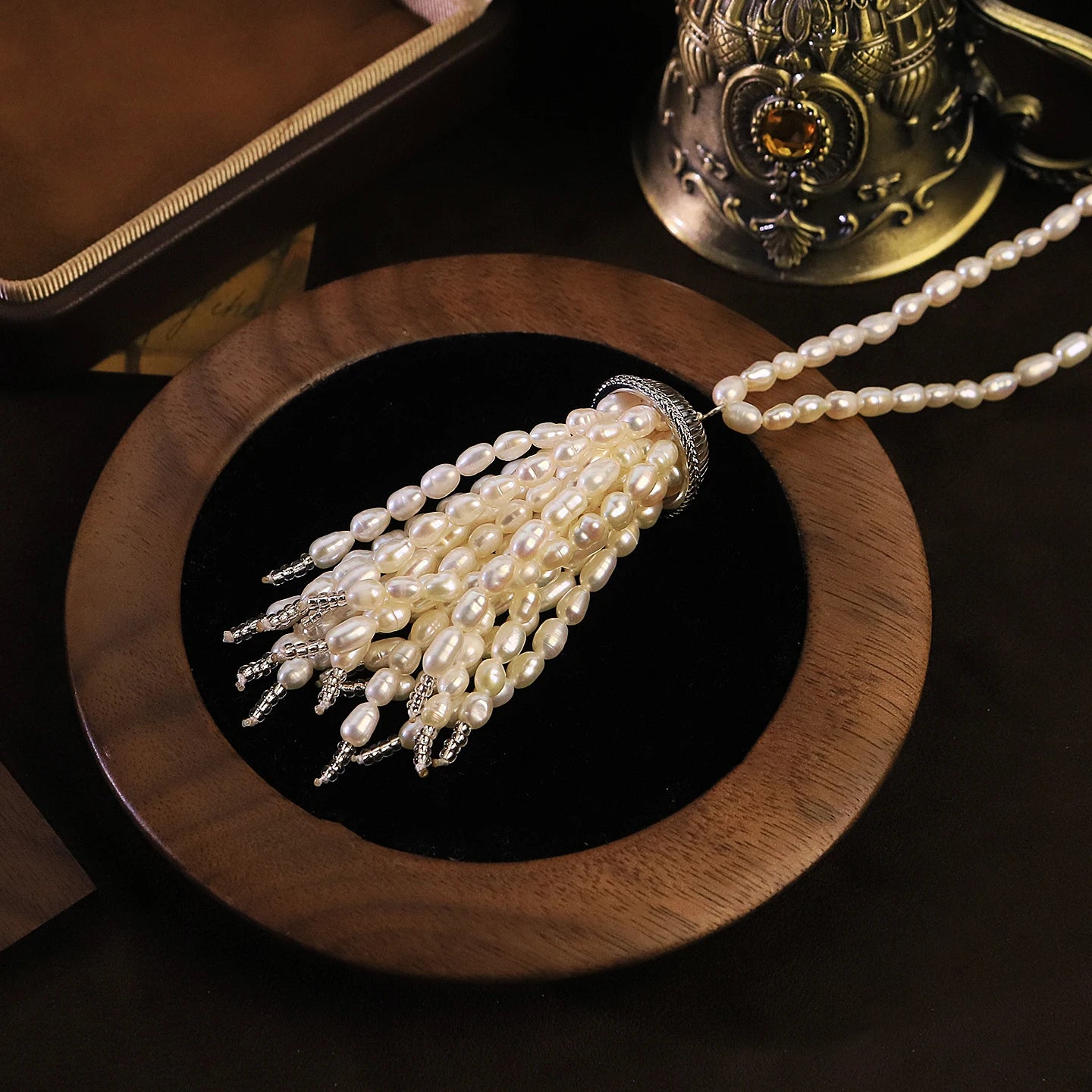 Natural Freshwater Pearl Tassel Necklace for Women Daily Party Wedding Dainty Bridal Necklace Korean Style Fashion Jewelry