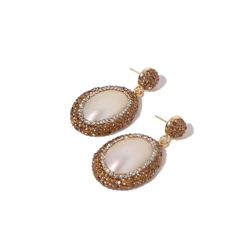 GLSEEVO Natural Freshwater Baroque Bordered Earrings Korean Style Women Luxury Jewelry Fashion Ladies and Girls Gift