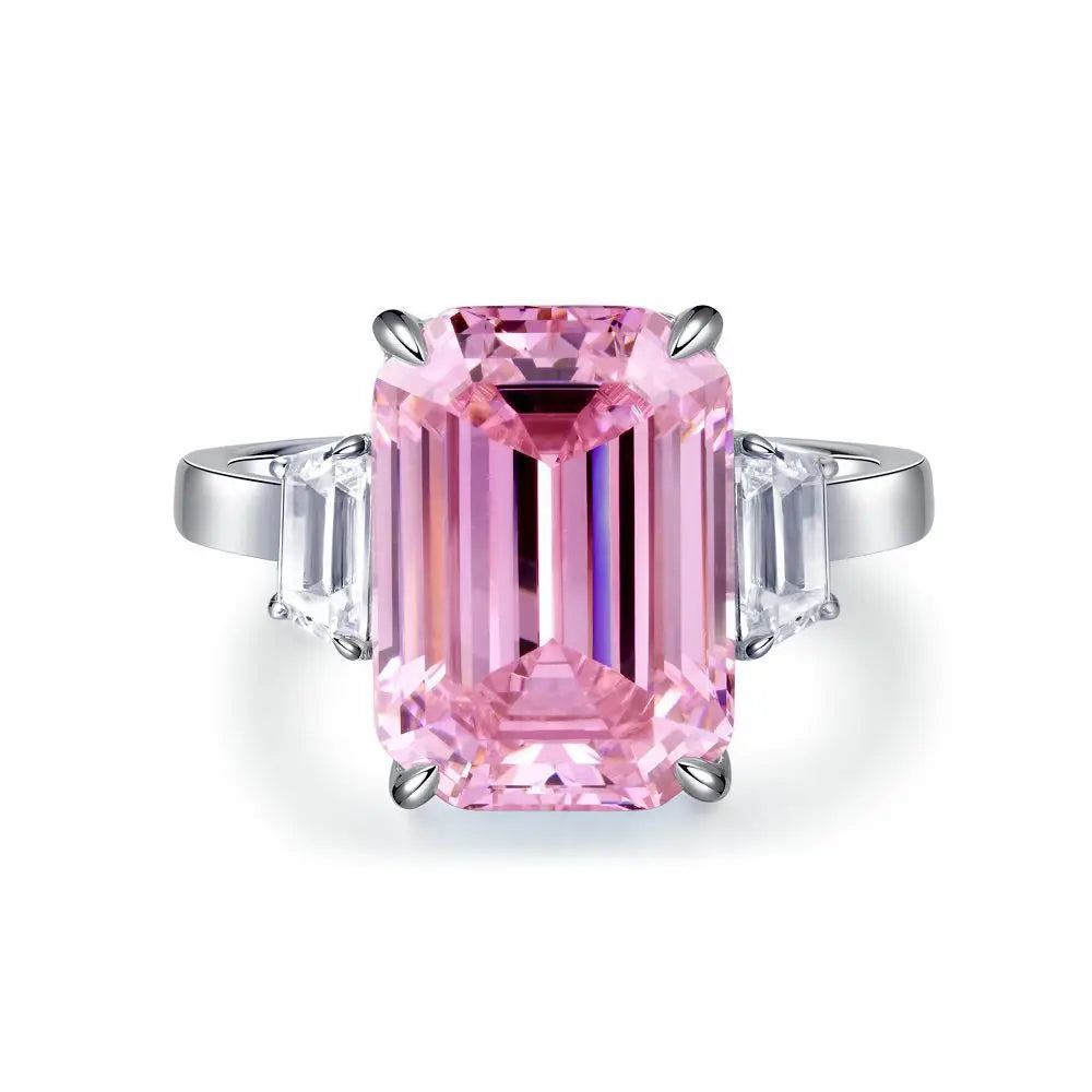 Wholesale Waterproof 5A 8A Pink Cubic Zirconia Rings 925 Sterling Silver OEM ODM Custom Factory Direct Ring Jewelry Manufacturer