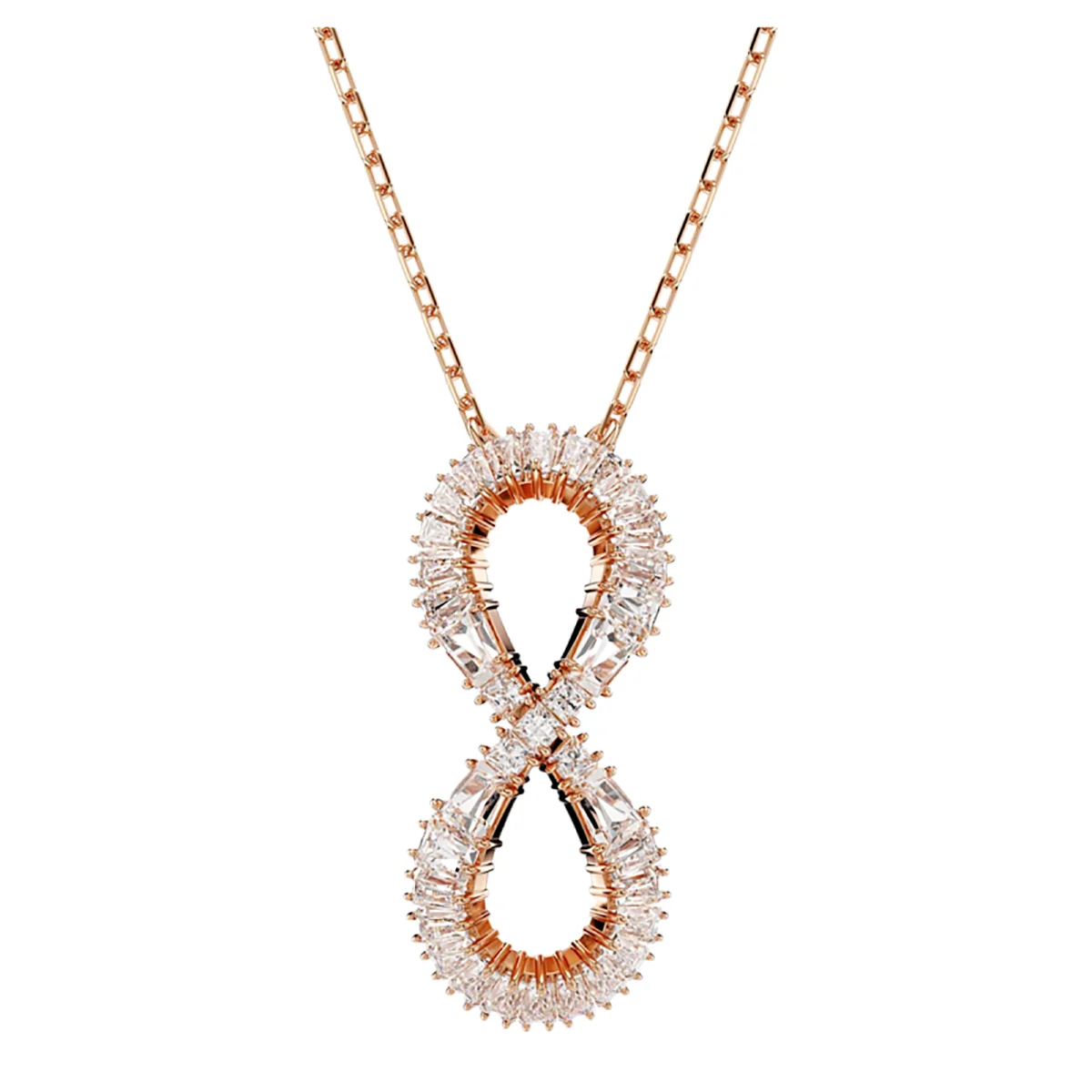 S&S Women Classic Copper Circle Crystal Zircon Pendant Necklace Silver Rose Gold Plated Sparkling Cubic Zirconia Dainty Chain Party