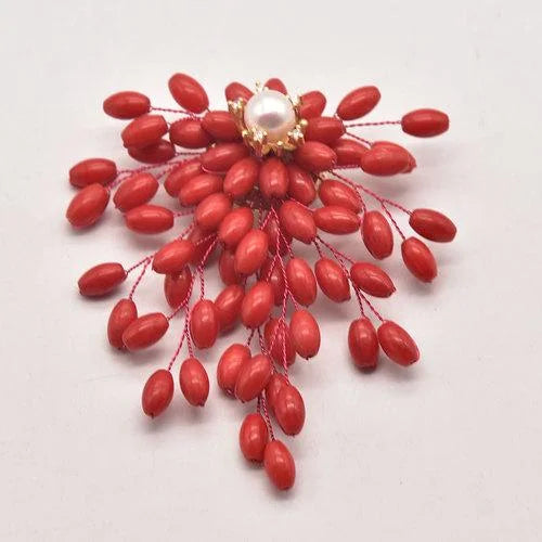 Red Coral Natural Pearls Fashion Accessories Set Fine Woman Ring Earrings Necklace Luxury Customized Jewelry Wedding