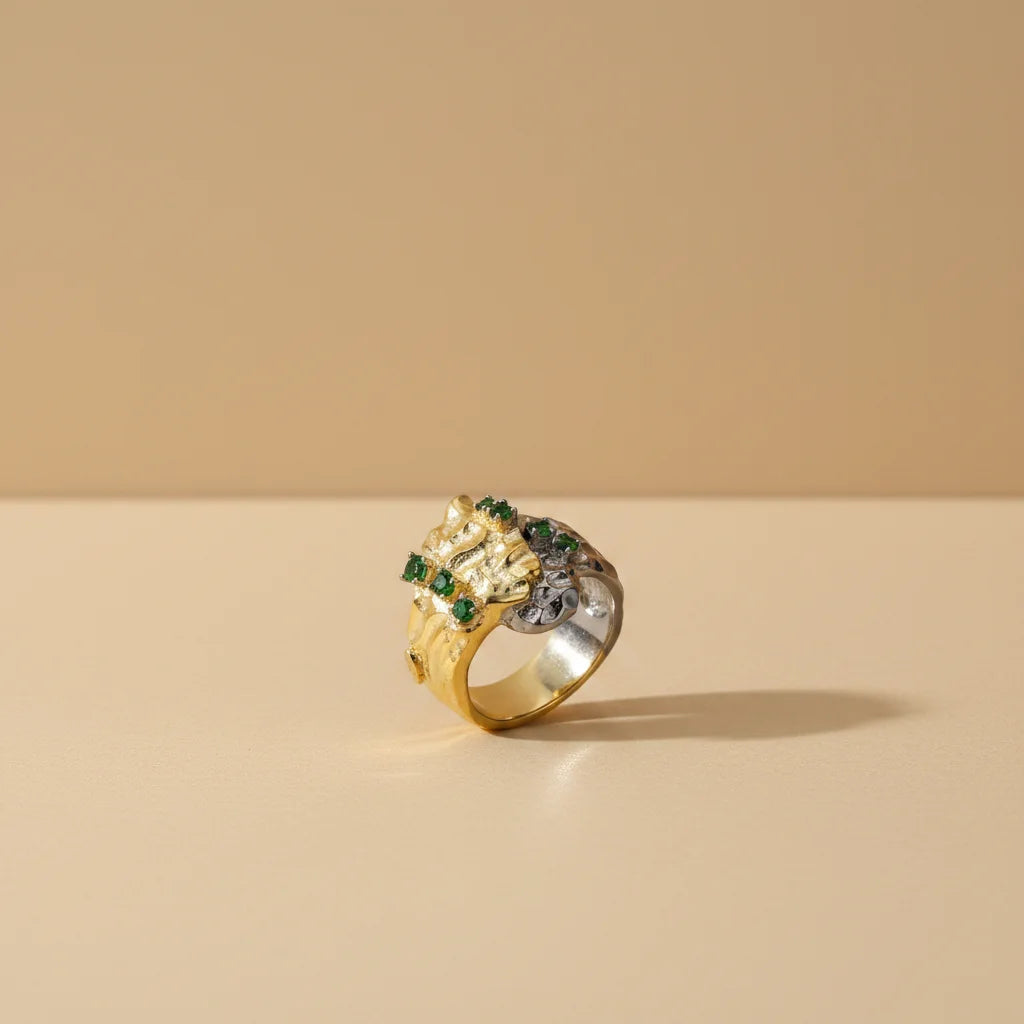 Plated Green Diopside Wedding Gold Professional Custom Production Silver Handmade Vintage 925 Sterling Silver Ring
