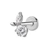 S&S ASTM F136 Titanium Labret Stud | Zircon | 83 Designs | Titanium & Gold