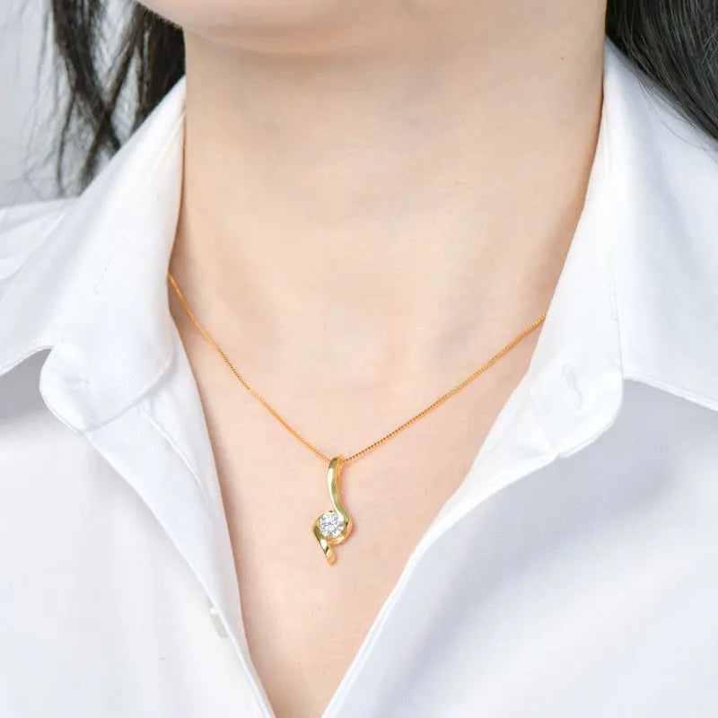 Hot Selling Fashion Jewelry Sets Love Couple 925 Silver Eternal 6.5mm 1ct  Moissanite Infinity Twist Pendant Necklace for Women
