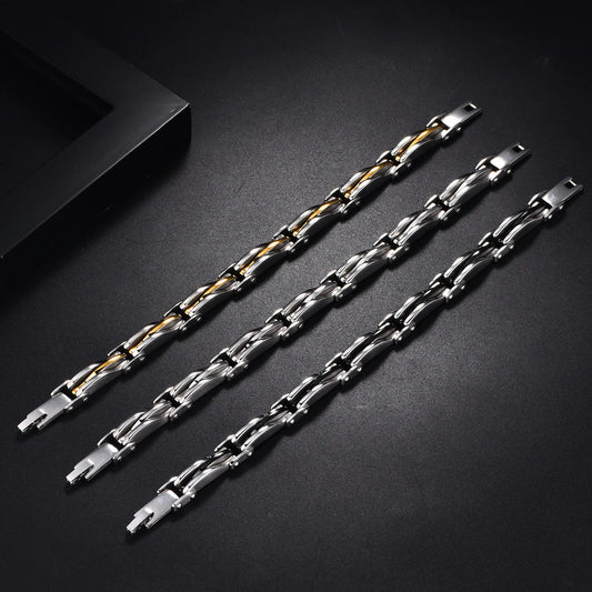 REBEL Fashion Hip Hop Stainless Steel Bracelet Vintage Wrist Chain Jewelry For Men