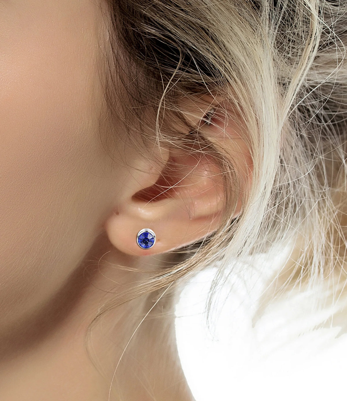New style multiple earrings shiny and colorful zircon stainless steel earrings set factory direct sale