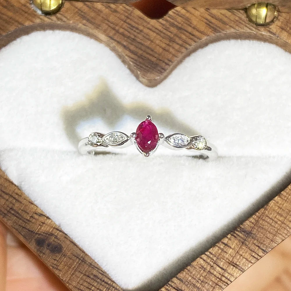 Gioiellieri Low Price Certified Natural Ruby Oval Cut Prong Setting Engagement Wedding 925 Sterling Silver Gold Plated Luxury Women's Ring